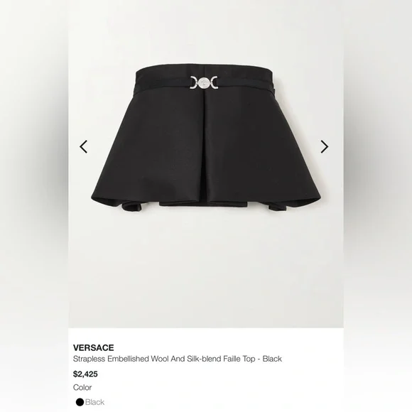 Versace NWT Strapless Medusa Head Wool & Silk Blend Faille Crop Top (Size 38) - Picture 3 of 3